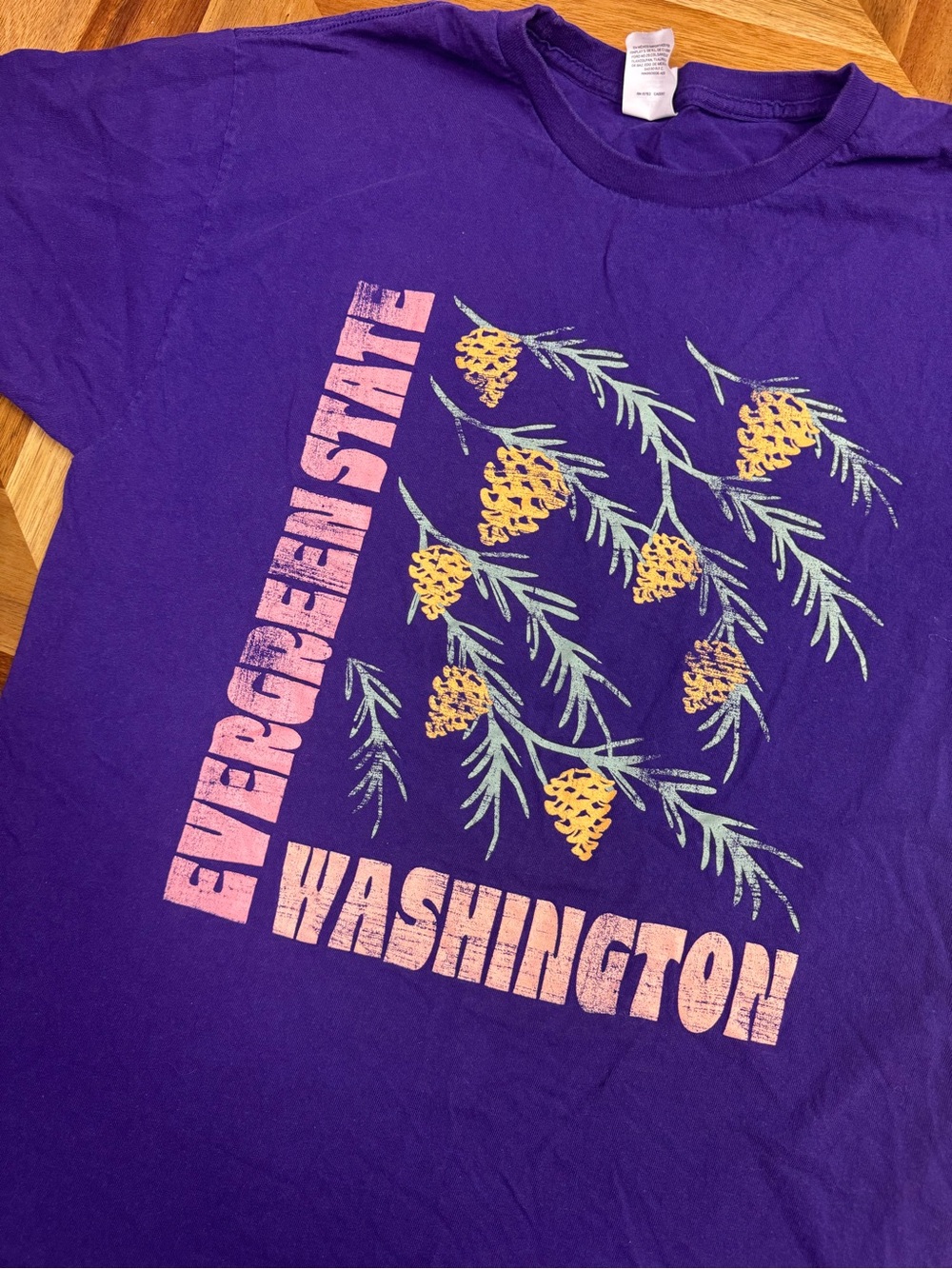 Washington The Evergreen State Purple Short Sleeve Shirt